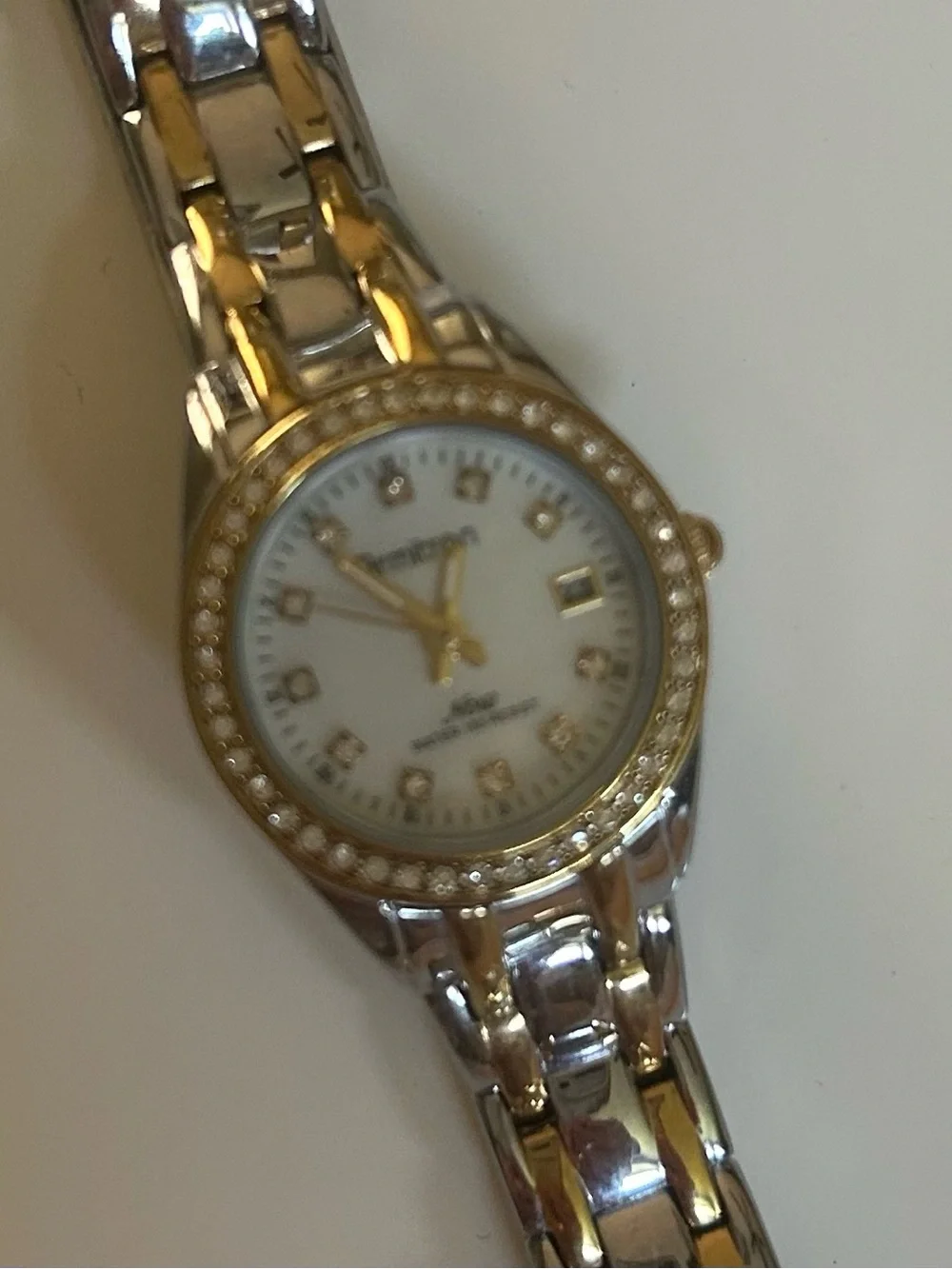Armitron Two-Tone Gold and Silver Crystal Accent Women's Bracelet Watch